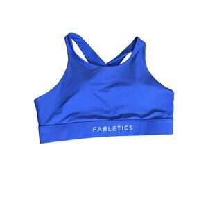 Fabletics Women's No-Bounce High Impact Sports Bra, Sapphire Blue, Size XL